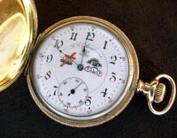 Masonic dial Illinois pocket watch in 14k yellow hunters case 1902